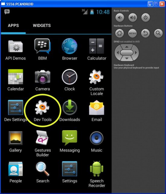 Menu Dev Tools