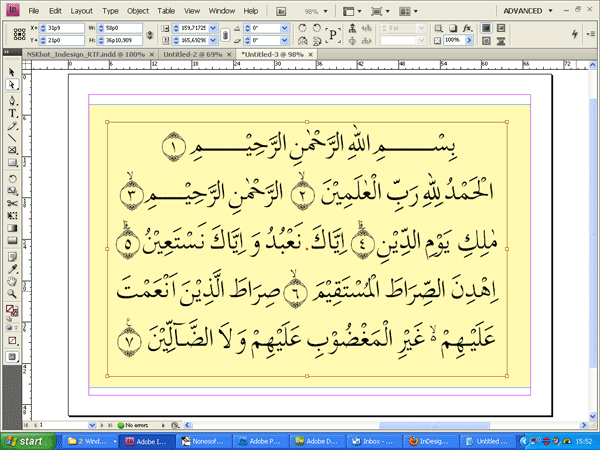 Tulisan Arab di Indesign