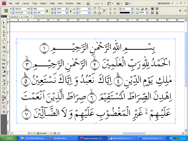 Tulisan Arab di Indesign