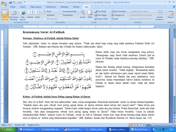 Tulisan Arab di MS-Word